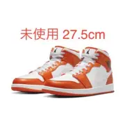 Men 9.5US Nike Air Jordan 1 Mid White Orange