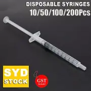 10-200x 1ml Disposable Syringes Slip Tip Hydroponics Nutrient Measuring Plastic