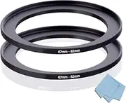 67mm-82mm Step Up Ring 67mm Lens to 82mm Filter (2 Pack), WH1916 Camera Lens Filter Adapter Ring Lens Converter Accessories