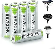 BEVIGOR 8 Rechargeable Solar Batteries, Powerful AA NI-MH Batteries, Suitable for Outdoor Solar Lights, String Lights