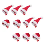 10 Pcs Christmas Elf Hat Hair Clips Santa Creative Accessories