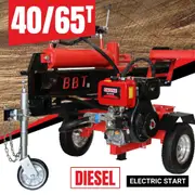 BBT 40/65 Ton Hydraulic Wood Log splitter - 10hp Diesel electric start - 2-Year Warranty