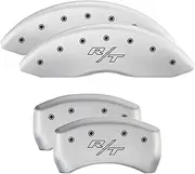 MGP Caliper Covers - Brake Caliper Covers for 2011-2023 Dodge Challenger & 2011-2023 Dodge Charger (Requires Dual Piston Front Caliper) Front and Rear Set - Engraved R/T Vintage Logo (White)