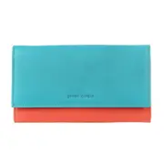 Pierre Cardin Multi Colour Leather Ladies Tri-Fold Wallet - Turquoise