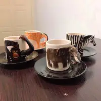 在飛比找蝦皮購物優惠-【迷物】動物陶瓷咖啡杯碟套裝泰國手工卡通杯子送女生生日創意耶