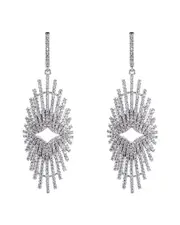 Eye Candy LA Emma Silver CZ Crystal Drop Earring