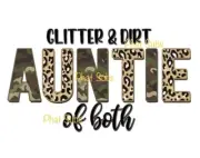 Sublimation Print Auntie Of Both Camo Leopard Ready to Press Heat Transfer