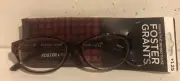FOSTER GRANTS +1.25 Reading Glasses NEW with Case