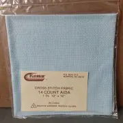 Raymar Aida Cross Stitch Cloth 12x12 14 Ct Light Blue