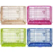 30" Collapsible Portable Four Color Metal Wire Cute Dog Crate Cage Kennel Indoor