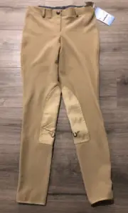 TuffRider Rib Knee Patch Breeches Ladies Size 26 Tan Equestrian Pants NWT