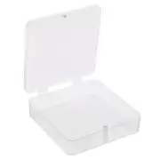 4pcs Clear Storage Container with Hinged Lid 120x30mm Plastic Square Craft Box