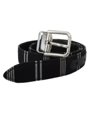 Dolce & Gabbana Stripe Patterned Fabric Belt Women Black And White