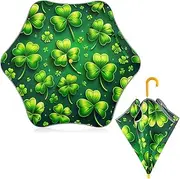 [ODAWA] Kid Umbrella Saint Patricks Day Clovers J Handle Golf Stick Umbrella, Uv Umbrellas for Sun Protection