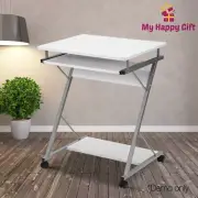 Artiss Computer Desk Laptop Desk Keyboard Shelf Tray Wheels White 60CM
