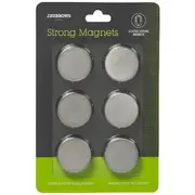 J.Burrows Super Strong Round Magnets Chrome 6 Pack