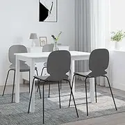 Dining Table White Solid Rubber Wood for Kitchen Set, Dinner in Room, Farmhouse Style, 114x71x75 cm