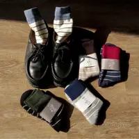 在飛比找蝦皮商城優惠-Beeff 日版高質感材質襪子 家居襪 情侶條紋 純棉抗菌防