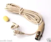 Beige Lapel Lavalier Microphone for AKG and Samson Wireless mini 3Pin XLR