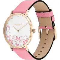 在飛比找ETMall東森購物網優惠-COACH Perry 玫瑰粉色CC皮帶女錶 CO14504