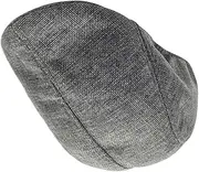 [OATIPHO] Flax Beret Mens Hat Peaked Newsboy Cap Sunscreen Driving Hat British Style Grey