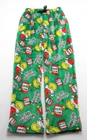The Grinch Men's Drawstring Merry Grinchmas Fleece Pajama Pants CL8 Green Small