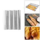 4 Wave Baguette Baking Tray Bread Mold French Loaf Tin Non-Stick Cake Plate Tool