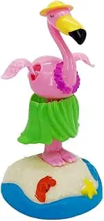 YGMONER Solar Powered Dancing Hula-Hula Flamingo Dolls Swinging Dress Animated Bobble Dancer Car Decor