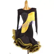 Latin Rumba Salsa Fishtail Dance Dress Fringes Ballroom Cha Cha Performance