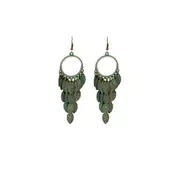 Green Bohemian Feather Tassel Earrings Ethnic Jewelry Women Fashion Accessory