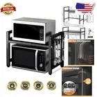 Expandable Metal Microwave Stand & Kitchen Organizer - Stylish Adjustable Shelf