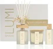 Luxury Aroma Set | Scented Reed Diffuser (200Ml), Scented Wood Wick Soy Candle (