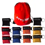 100PCS 5Colors Keychain Transparent CPR Mask First Aid Training CPR Face Shield