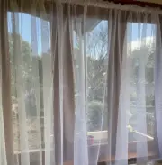 160cm drop Textured IVORY Sheer Curtain Buy per metre SARAH Australian Stock