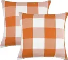 Set of 2 Farmhouse Buffalo Check Plaid Throw Pillow Covers Cushion Case Polyeste