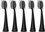 Replacement Brush Heads for Burst Original & Pro Sonic Electic Toothbrushes | 5 Count with Travel Covers | Balck for Adults
