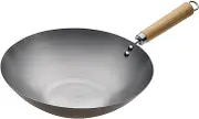 PYROLUX Carbon Steel Wok with Rubber Wood Handle 30cm