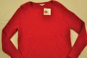 women's Croft & Barrow bright red textured sweater size X Large new