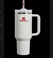 Stanley Mistletoe Twist Quencher 40oz. w/Candy Cane Straw - SHIPS SAME/NEXT DAY