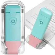 Book Reading Light, Portable USB Rechargeable LED Clip on Book Blue+pink