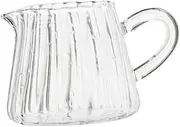Glass Milk Cup Pitcher Decorative Coffee Mug for Beverages Juices Milk and Cocktails for Parties Weddings and Home Use Transparent Design for Accurate