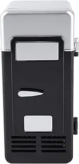 LED Mini USB Freezer 5V Portable Fridges car Refrigerator Drinks Beverage Cans Refrigerator and Heater Cool Box for Cosmetics Food Bedroom Office Dorm (Color : Black)