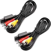N64 AV Cable, 2 Pack Audio Video AV Composite Cable Cord for Nintendo 64 N64, Super Nintendo SNES, Gamecube GC TV Game 1.8M/6FT