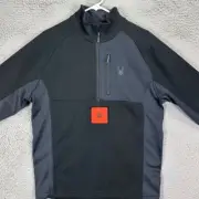 Spyder Sweater Medium Grey Black Quarter Zip Pullover Adult Activewear Mens NEW