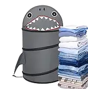 Plush Doll Storage Bucket - Shark Design Kids Plushies Storage Boxes - Large Toy Box Chest With Lid, Oxford Cloth, Stuffed Animal Holder For Small Or Large Plushies