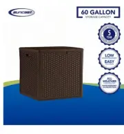 Suncast 60 Gallon Resin Outdoor Patio Storage Box, Java