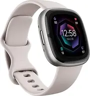 [Fitbit] Sense 2 Health and Fitness Smartwatch with Built-in GPS, Advanced Health Features, up to 6 Days Battery Life - Compatible with Android and iOS, Lunar White/Platinum
