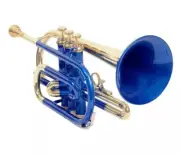 Cornet Bb FLAT CORNET BLUE BRASS WITH FREE HARD CASE+MOUTHPIECE+FAST SHIP
