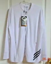 ADIDAS Golf Ladies White Size XL ClimaLite Full Zip Jacket Top Reg $70