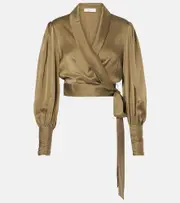 [Zimmermann] Zimmermann Silk wrap top AU 8 green